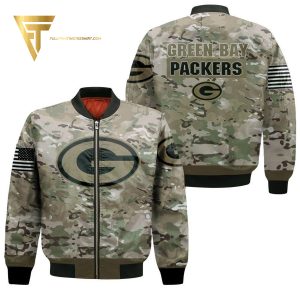 Green Bay Packers Camo Full Print Bomber Jacket Green Bay Packers Bomber Jacket
