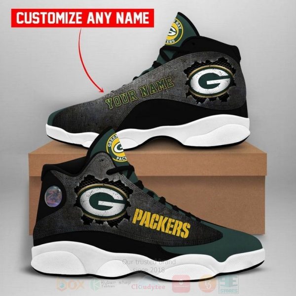 Green Bay Packers Nfl Football Team Custom Name Air Jordan 13 Shoes Green Bay Packers Air Jordan 13 Shoes