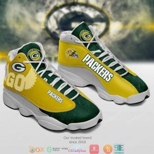 Green Bay Packers Nfl Go Fly Football Team Air Jordan 13 Sneaker Shoes Green Bay Packers Air Jordan 13 Shoes