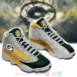 Green Bay Packers Nfl Team Green Yellow Air Jordan 13 Shoes Green Bay Packers Air Jordan 13 Shoes