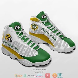 Green Bay Packers Team Nfl Big Logo Teams Air Jordan 13 Sneaker Shoes Green Bay Packers Air Jordan 13 Shoes