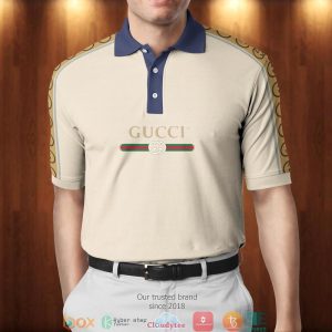 Gucci Apricot Navy Polo Shirt Gucci Polo Shirts