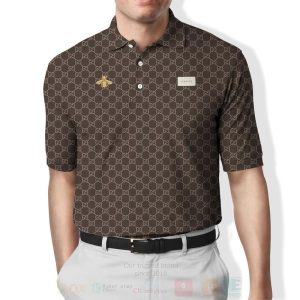 Gucci Bee Dark Brown Polo Shirt Gucci Polo Shirts