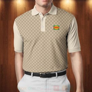 Gucci Beige Brown Polo Shirt Gucci Polo Shirts
