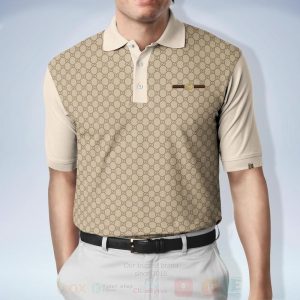 Gucci Brown Beige Polo Shirt Gucci Polo Shirts