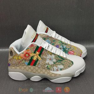 Gucci Color 3 Stripes Bee Gold And Flower Air Jordan 13 Shoes Gucci Air Jordan 13 Shoes