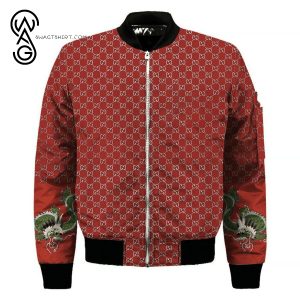 Gucci Dragon Red All Over Print Bomber Jacket Gucci Bomber Jacket