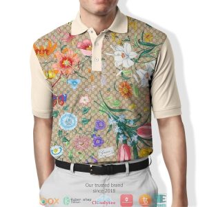 Gucci Floral Pattern Polo Shirt Gucci Polo Shirts