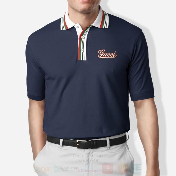 Gucci Full Navy White Polo Shirt Gucci Polo Shirts