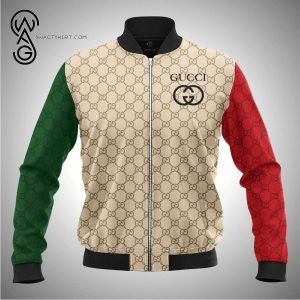Gucci Green And Red Version All Over Print Bomber Jacket Gucci Bomber Jacket