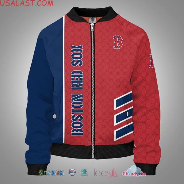 Gucci Mlb Boston Red Sox Luxury Bomber Jacket Boston Red Sox Bomber Jacket