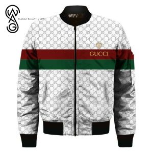 Gucci Monogram White All Over Print Bomber Jacket Gucci Bomber Jacket