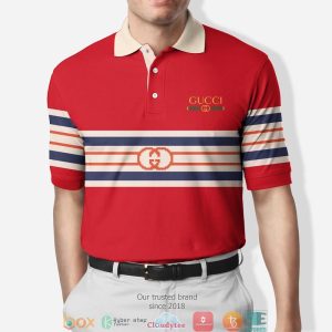Gucci Red Navy Orange Polo Shirt Gucci Polo Shirts