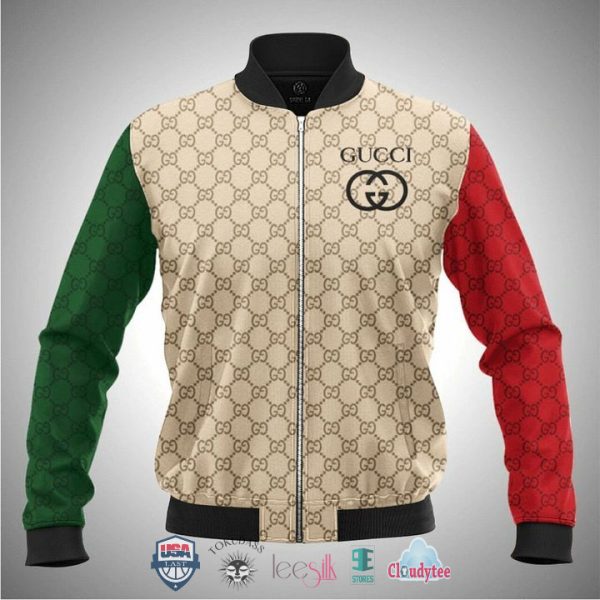 Gucci Red Sleeve 3D Bomber Jacket Gucci Bomber Jacket