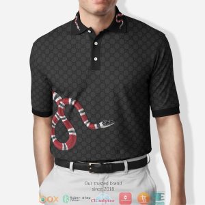 Gucci Red Snake Black Polo Shirt Gucci Polo Shirts