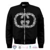 Gucci Rose Flowers Logo 3D Bomber Jacket Gucci Bomber Jacket