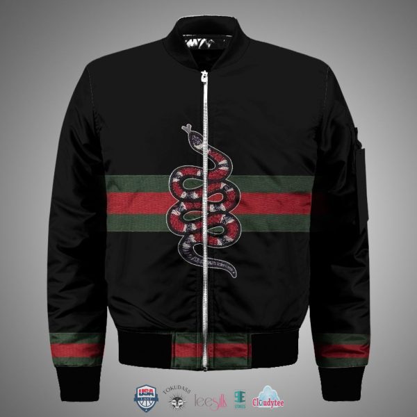 Gucci Snake Logo 3D Bomber Jacket Gucci Bomber Jacket