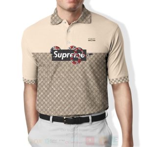 Gucci Snake Supreme Brown Polo Shirt Gucci Polo Shirts