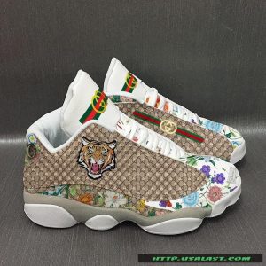 Gucci Tiger And Flowers Air Jordan 13 Shoes Sneaker Gucci Air Jordan 13 Shoes