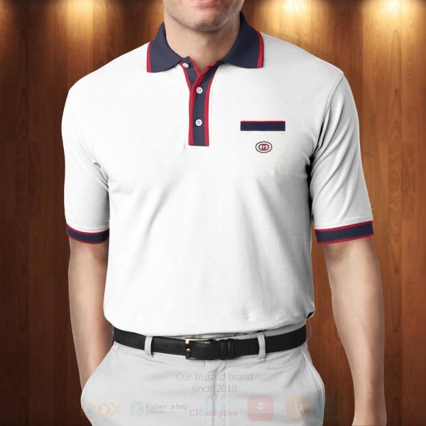 Gucci White Black Collar Polo Shirt Gucci Polo Shirts