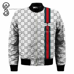 Gucci White Dragonfly All Over Print Bomber Jacket Gucci Bomber Jacket