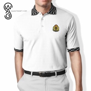 Gucci White Logo All Over Print Premium Polo Shirt Gucci Polo Shirts