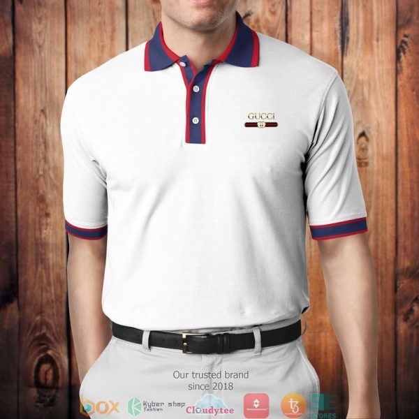 Gucci White Navy Red Polo Shirt Gucci Polo Shirts