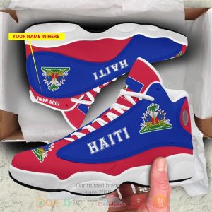 Haiti Personalized Red Blue Air Jordan 13 Shoes Personalized Air Jordan 13 Shoes