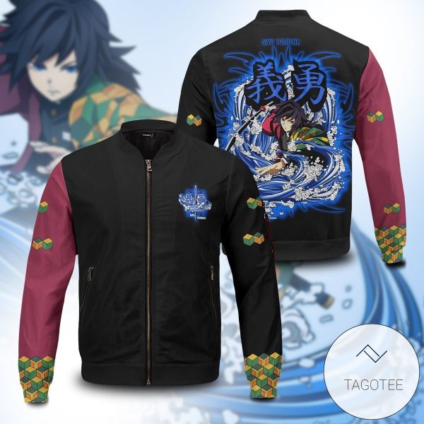 Hashira Giyu Stwear Bomber Jacket Demon Slayer Kimetsu no Yaiba Bomber Jacket