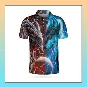 Heart Of A Wolf Soul Of A Dragon Polo Shirt