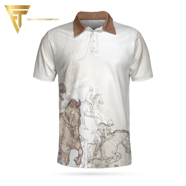 Horse Riding Pattern Full Printing Polo Shirt Horse Polo Shirts