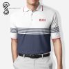 Hugo Boss Navy Stripes All Over Print Premium Polo Shirt Hugo Boss Polo Shirts