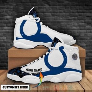 Indianapolis Colts Football Team Nfl Custom Name Air Jordan 13 Shoes Indianapolis Colts Air Jordan 13 Shoes