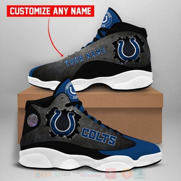 Indianapolis Colts Nfl Football Team Custom Name Air Jordan 13 Shoes Indianapolis Colts Air Jordan 13 Shoes