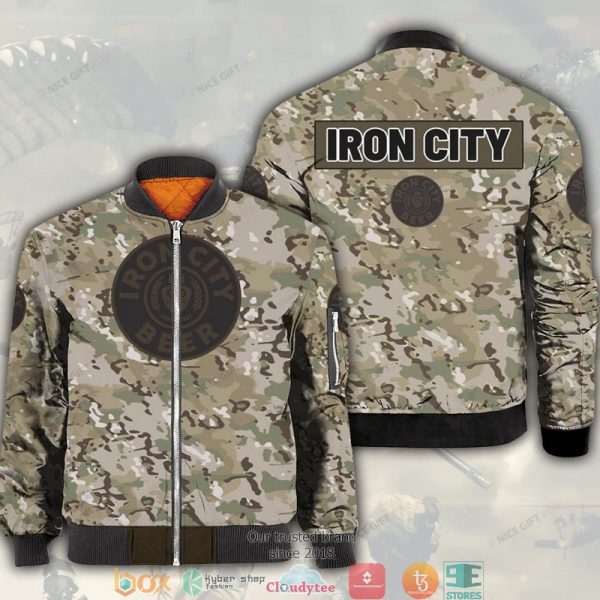 Iron City Beer Camouflage Bomber Jacket Beer Bomber Jacket