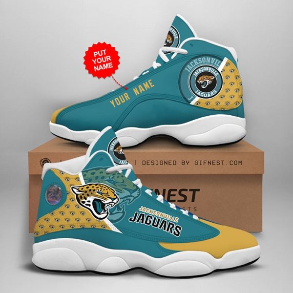 Jacksonville Jaguars Nfl Custom Name Air Jordan 13 Shoes Jacksonville Jaguars Air Jordan 13 Shoes