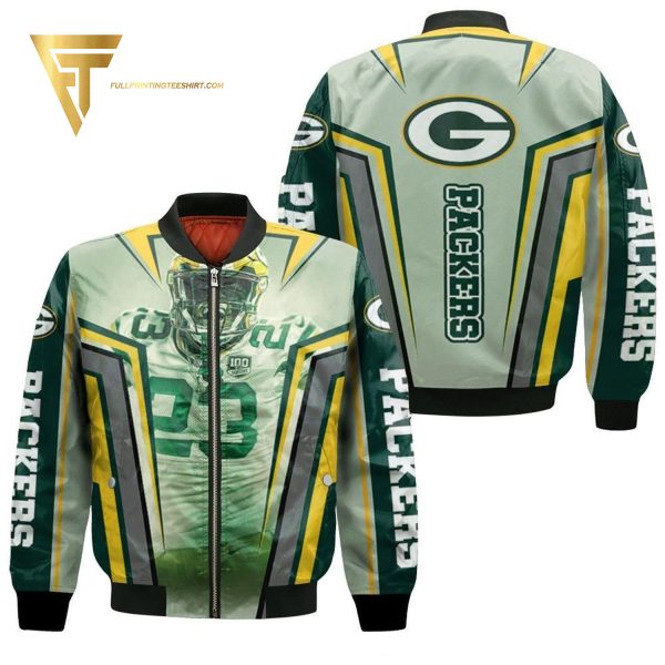 Jaire Alexander 23 Green Bay Packers Full Print Bomber Jacket Green Bay Packers Bomber Jacket