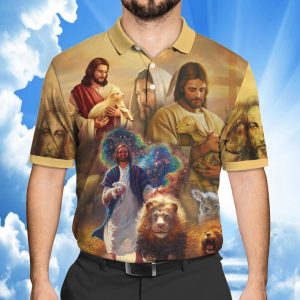 Jesus Lion Polo Shirt Jesus Polo Shirts