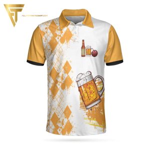 Just Another Beer Drinker With Bowling Addiction Full Printing Polo Shirt Beer Polo Shirts