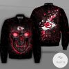 Kansas City Chiefs Lava Skull Full Print Bomber Jacket Kansas City Chiefs Bomber Jacket