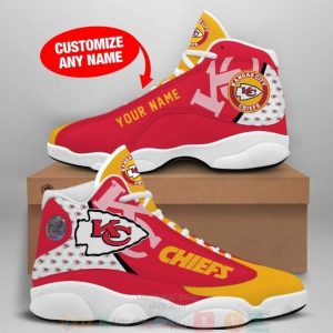 Kansas City Chiefs Nfl Football Team Custom Name Air Jordan 13 Shoes Kansas City Chiefs Air Jordan 13 Shoes