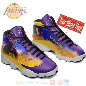 Kobe Bryant Los Angeles Lakers Nba Custom Name Air Jordan 13 Shoes Los Angeles Lakers Air Jordan 13 Shoes