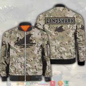 Landshark Lager Camouflage Bomber Jacket Shark Bomber Jacket