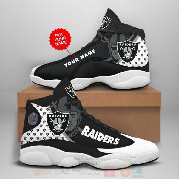 Las Vegas Raiders Custom Name Air Jordan 13 Shoes Las Vegas Raiders Air Jordan 13 Shoes