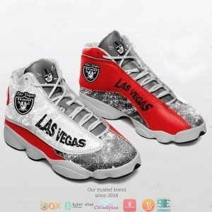 Las Vegas Raiders Football Nfl Big Logo Teams Football Air Jordan 13 Sneaker Shoes Las Vegas Raiders Air Jordan 13 Shoes