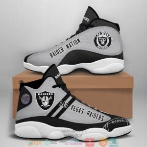 Las Vegas Raiders Nfl Big Logo Football Team 16 Air Jordan 13 Sneaker Shoes Las Vegas Raiders Air Jordan 13 Shoes
