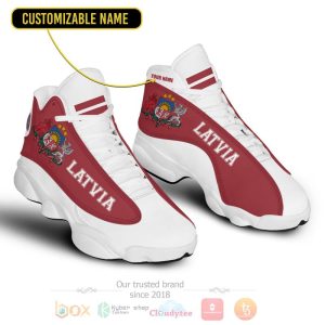 Latvia Personalized Red White Air Jordan 13 Shoes Latvia Air Jordan 13 Shoes