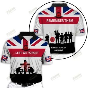 Lest We Forget Uk Veteran Cross Remember Them Today Everday Always Polo Shirt Veteran Polo Shirts