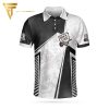 Lets Rock Freedom Of Life Old School Guitar Full Printing Polo Shirt Guitar Polo Shirts