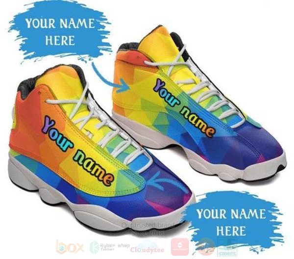 Lgbt Color Pattern Custom Name Air Jordan 13 Shoes Lgbt Air Jordan 13 Shoes